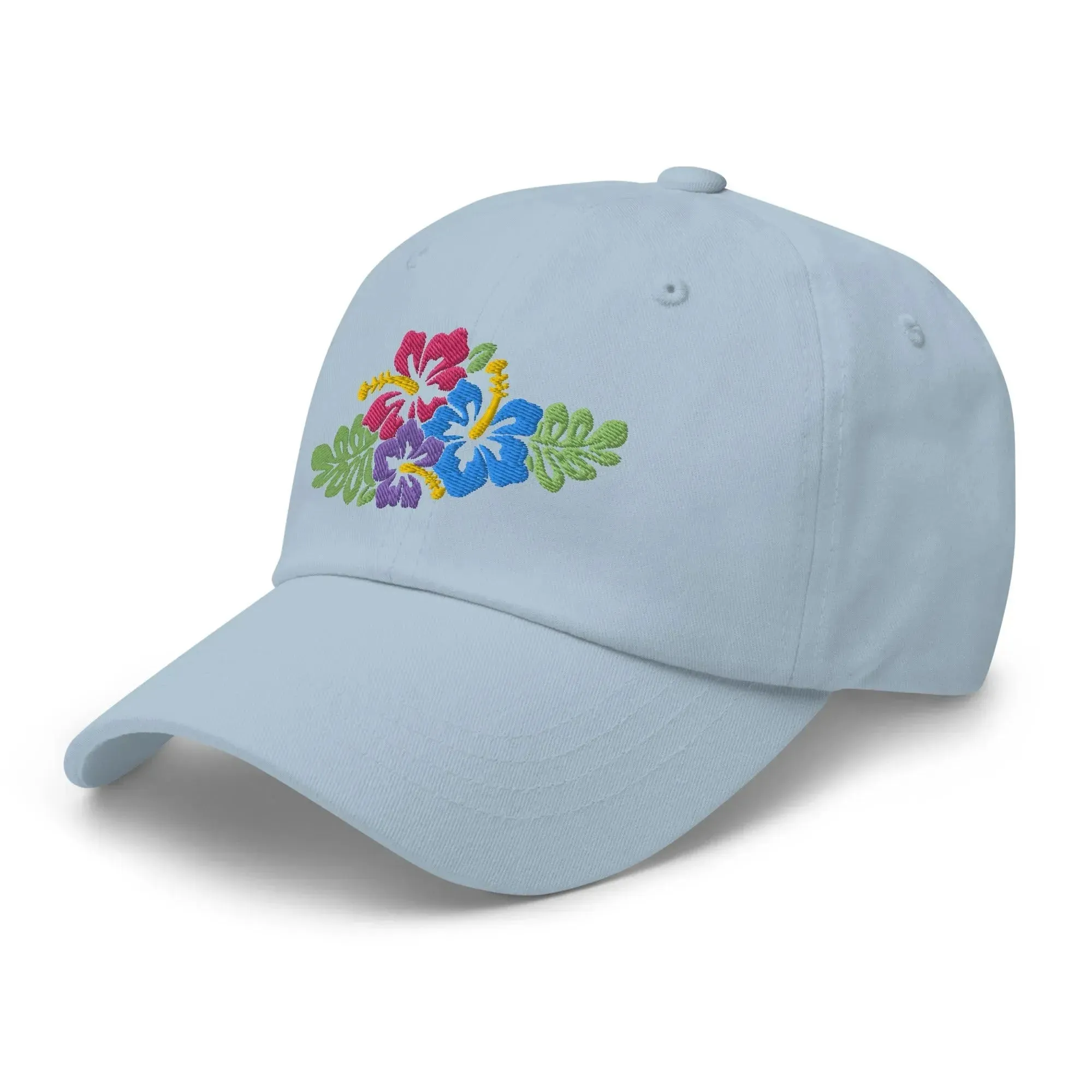 Hawaiian Tropical Leaves Embroidered Dad Hat