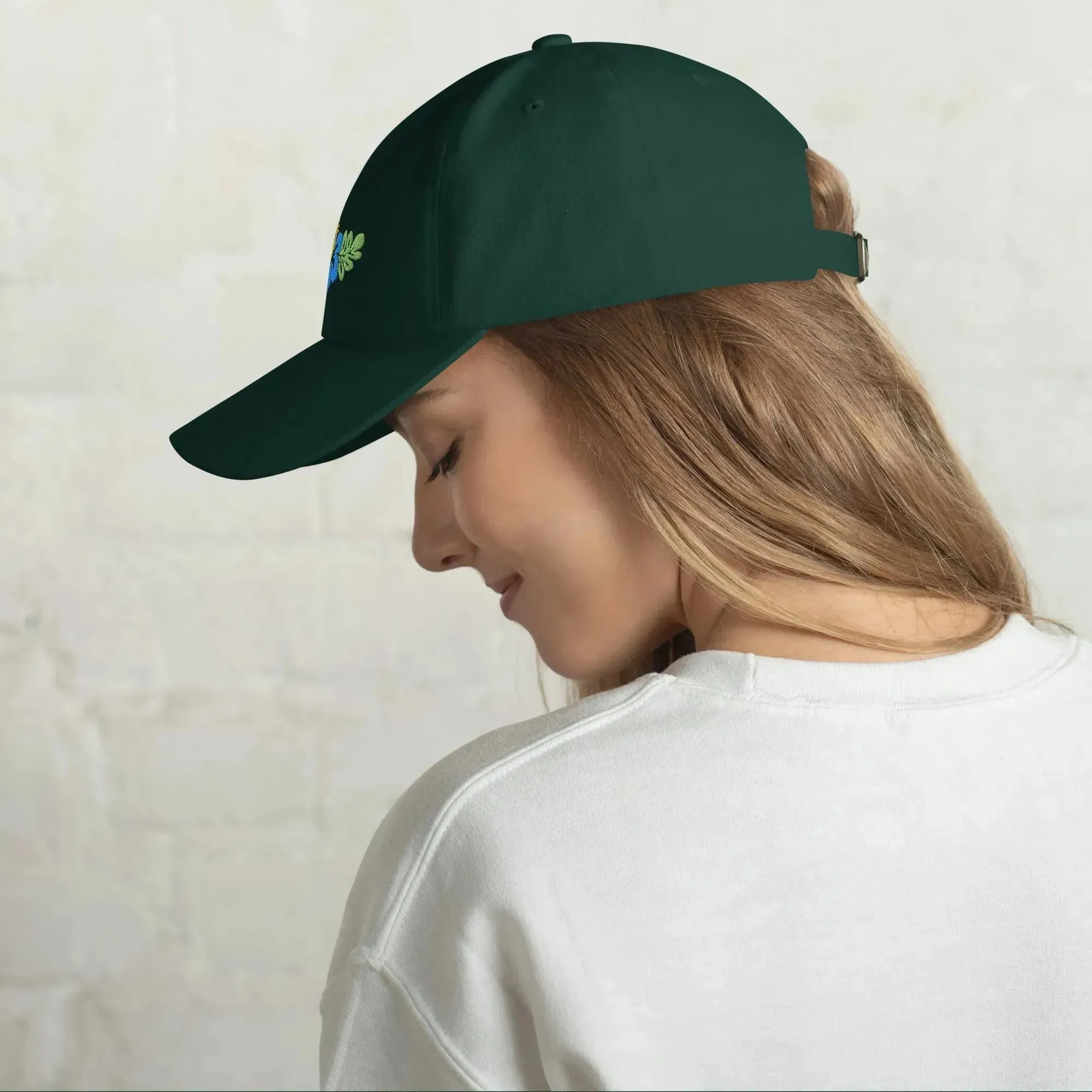 Hawaiian Tropical Leaves Embroidered Dad Hat