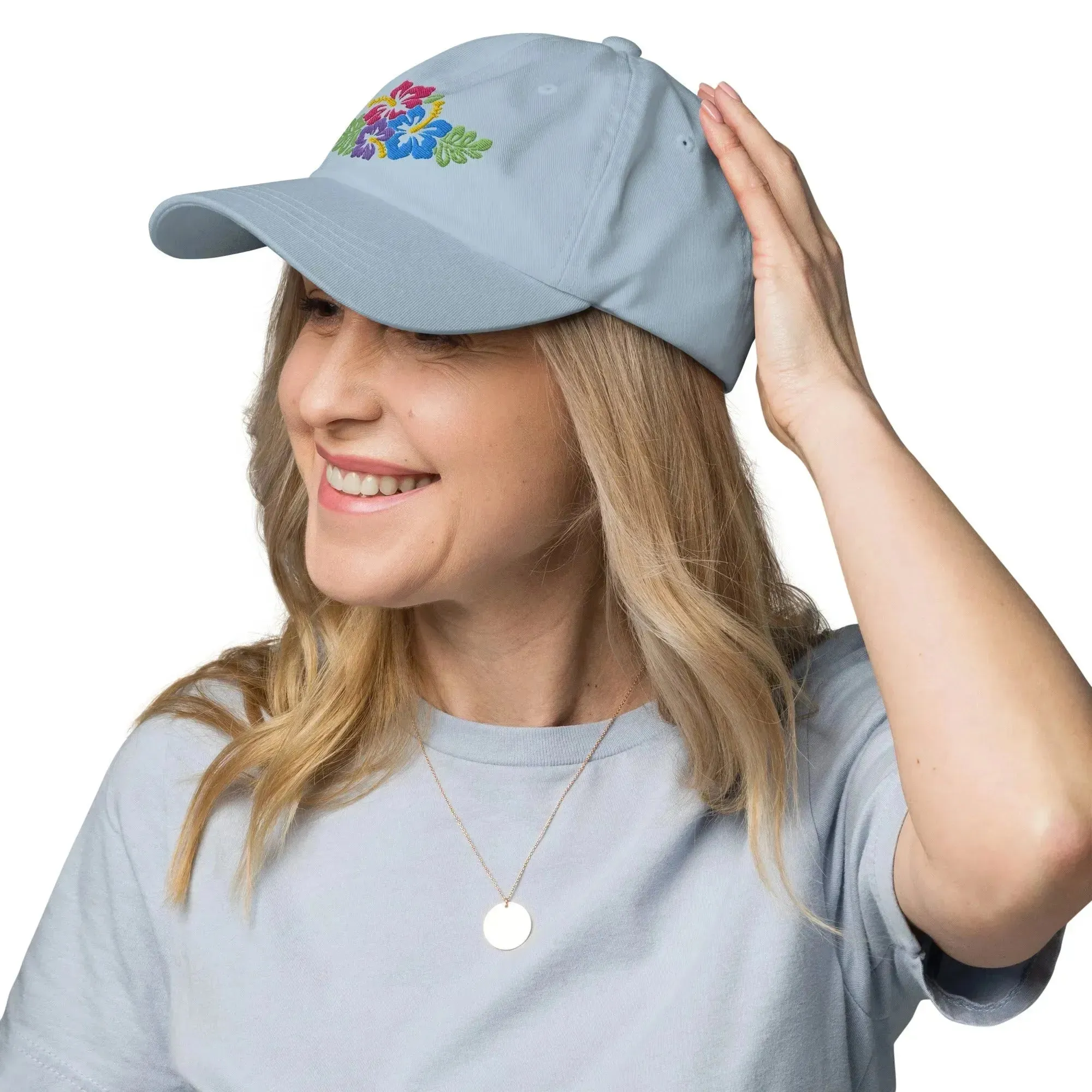 Hawaiian Tropical Leaves Embroidered Dad Hat