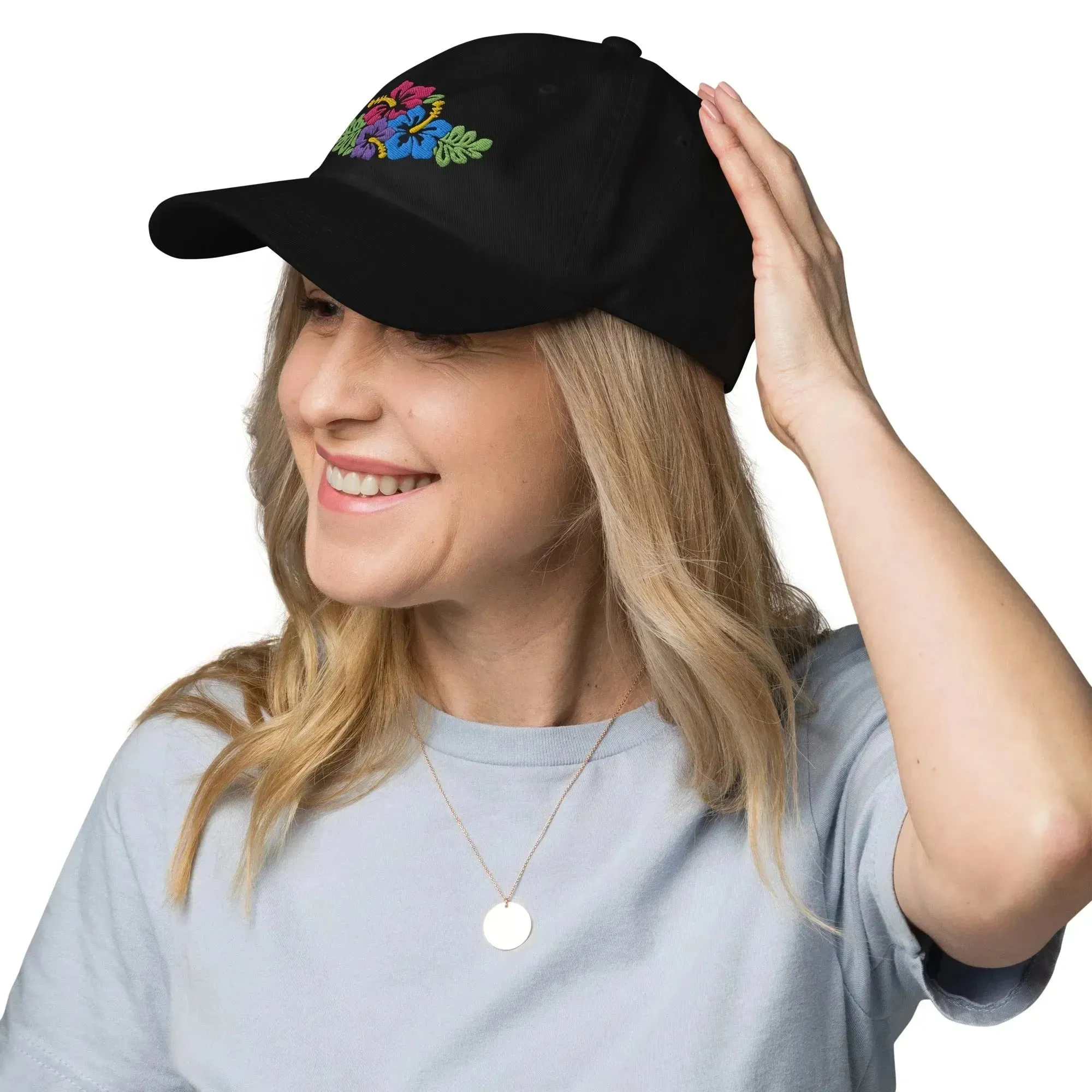 Hawaiian Tropical Leaves Embroidered Dad Hat