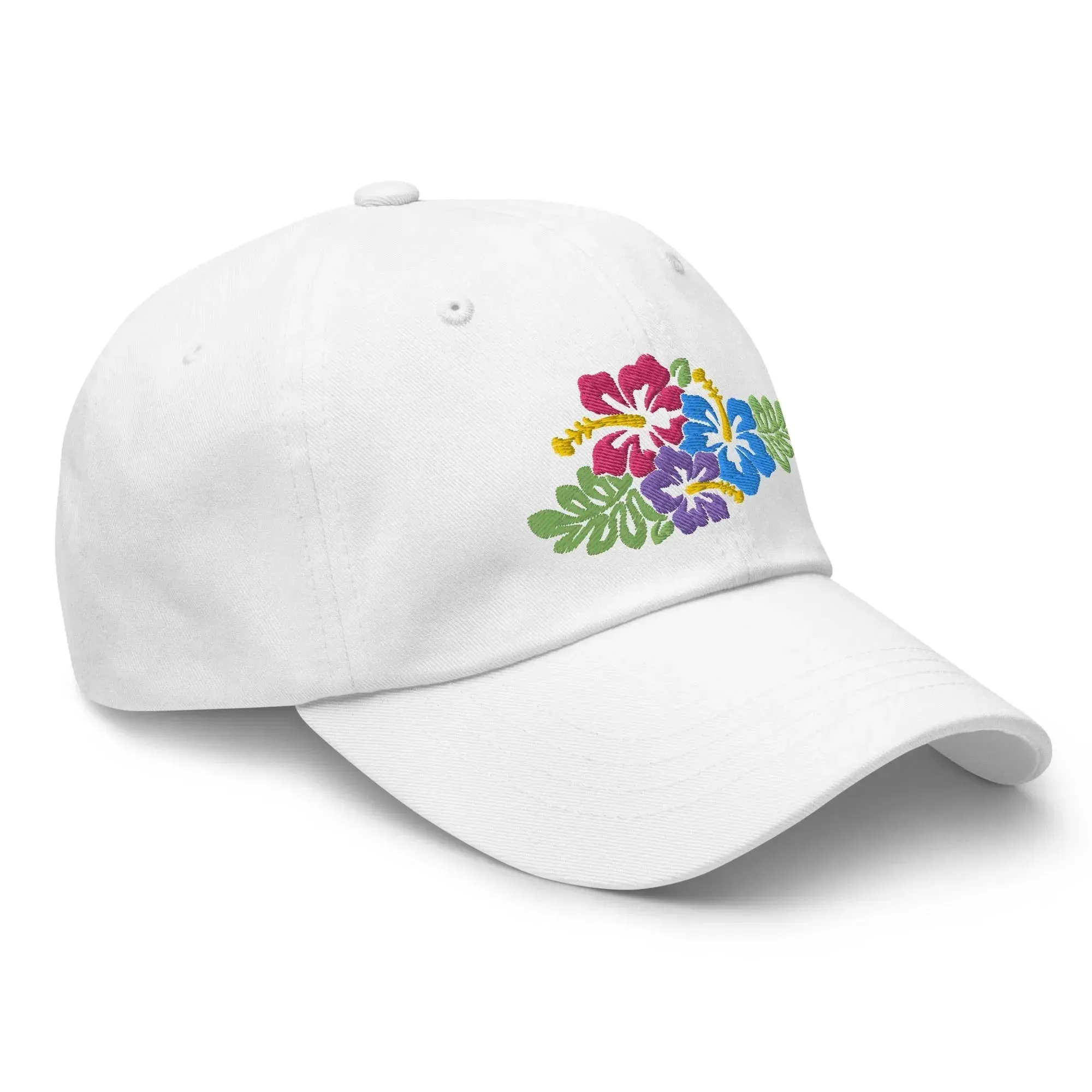 Hawaiian Tropical Leaves Embroidered Dad Hat
