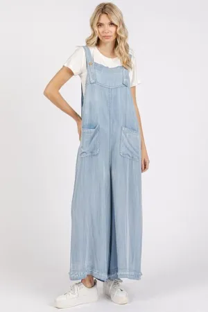 Hazel Blues® |  Mittoshop Wide Strap Wide Leg Overalls with Pockets