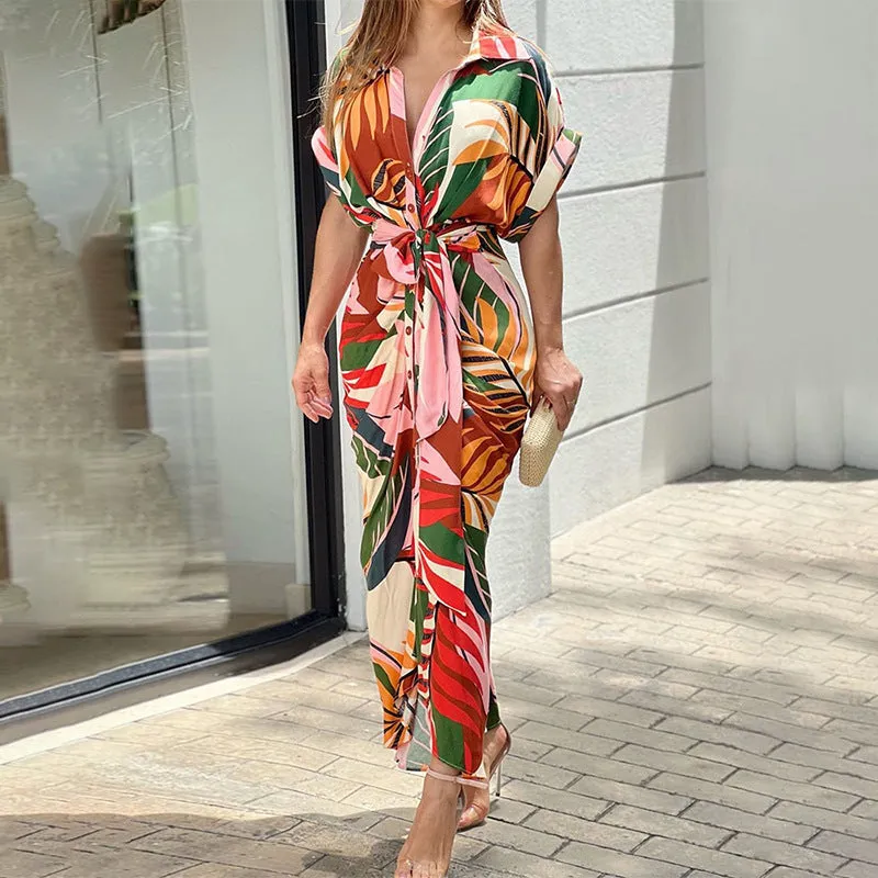 High-Waist Flounce Collar Dress