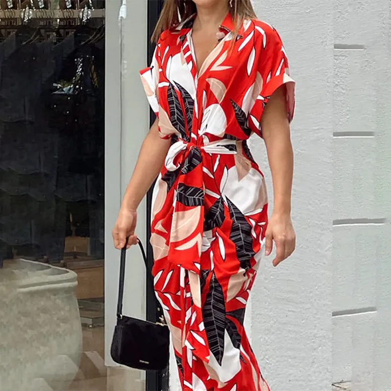 High-Waist Flounce Collar Dress