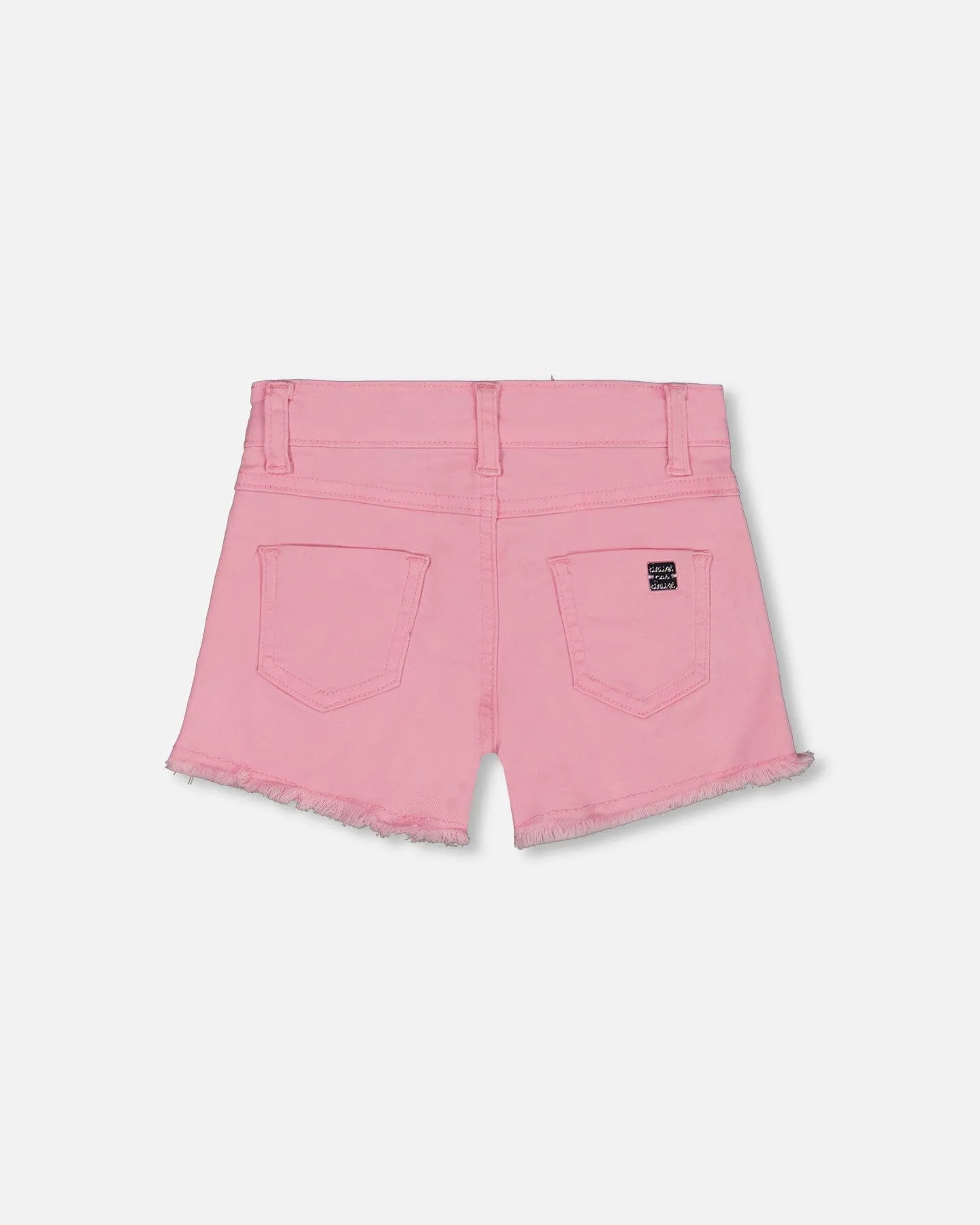 Jean Short With Embroidery Pink And Multicolored Gummies
