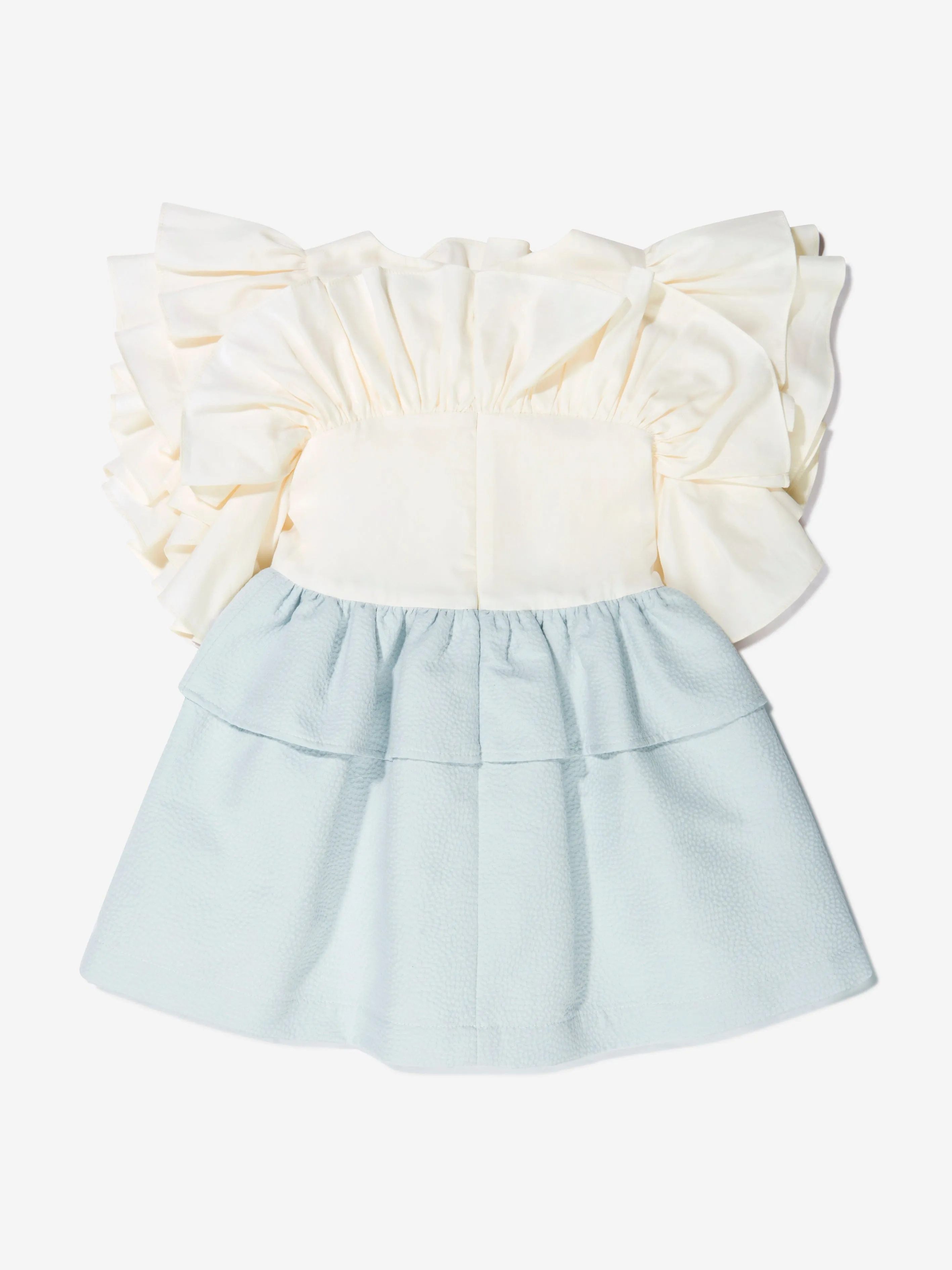 Jessie And James Girls Cotton Floral Jacquard Ruffle Dress