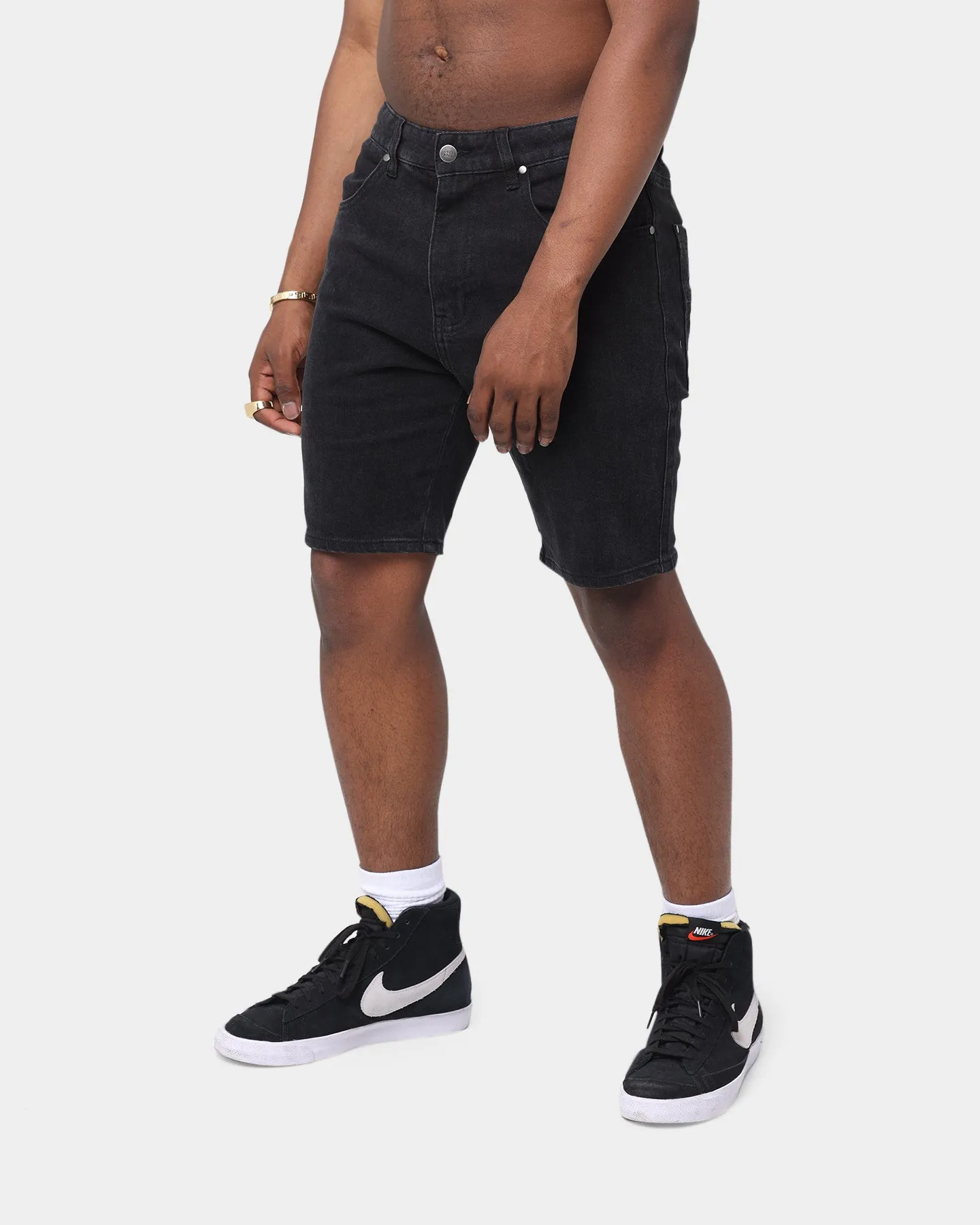 Last Kings King Denim Shorts Black