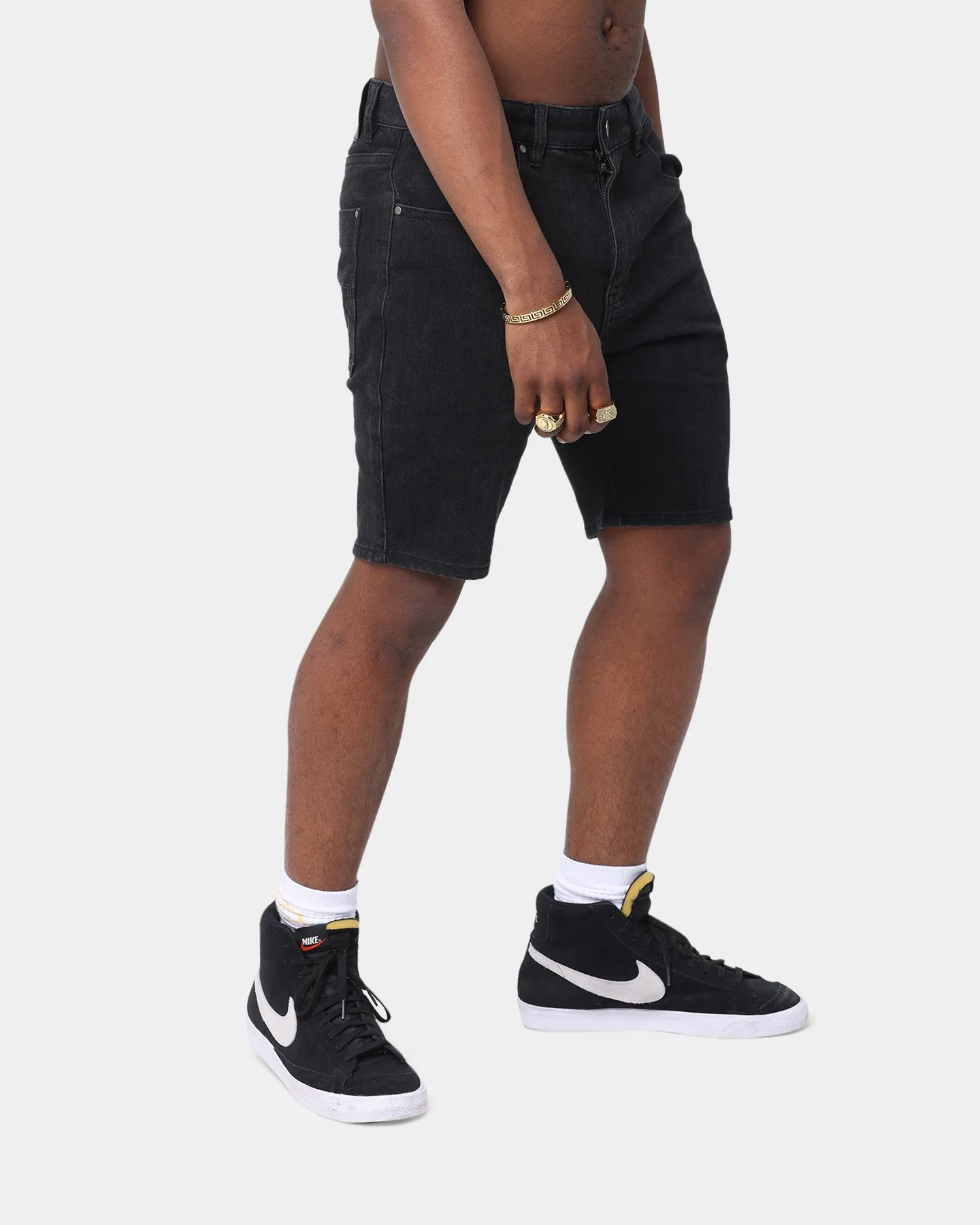 Last Kings King Denim Shorts Black
