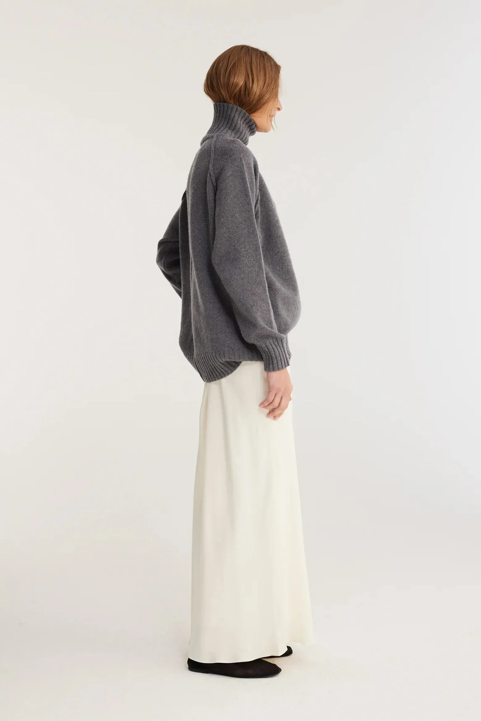 LONG SATIN SKIRT