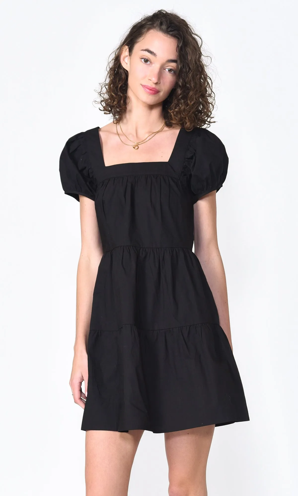 LORA TIERED DRESS - BLACK