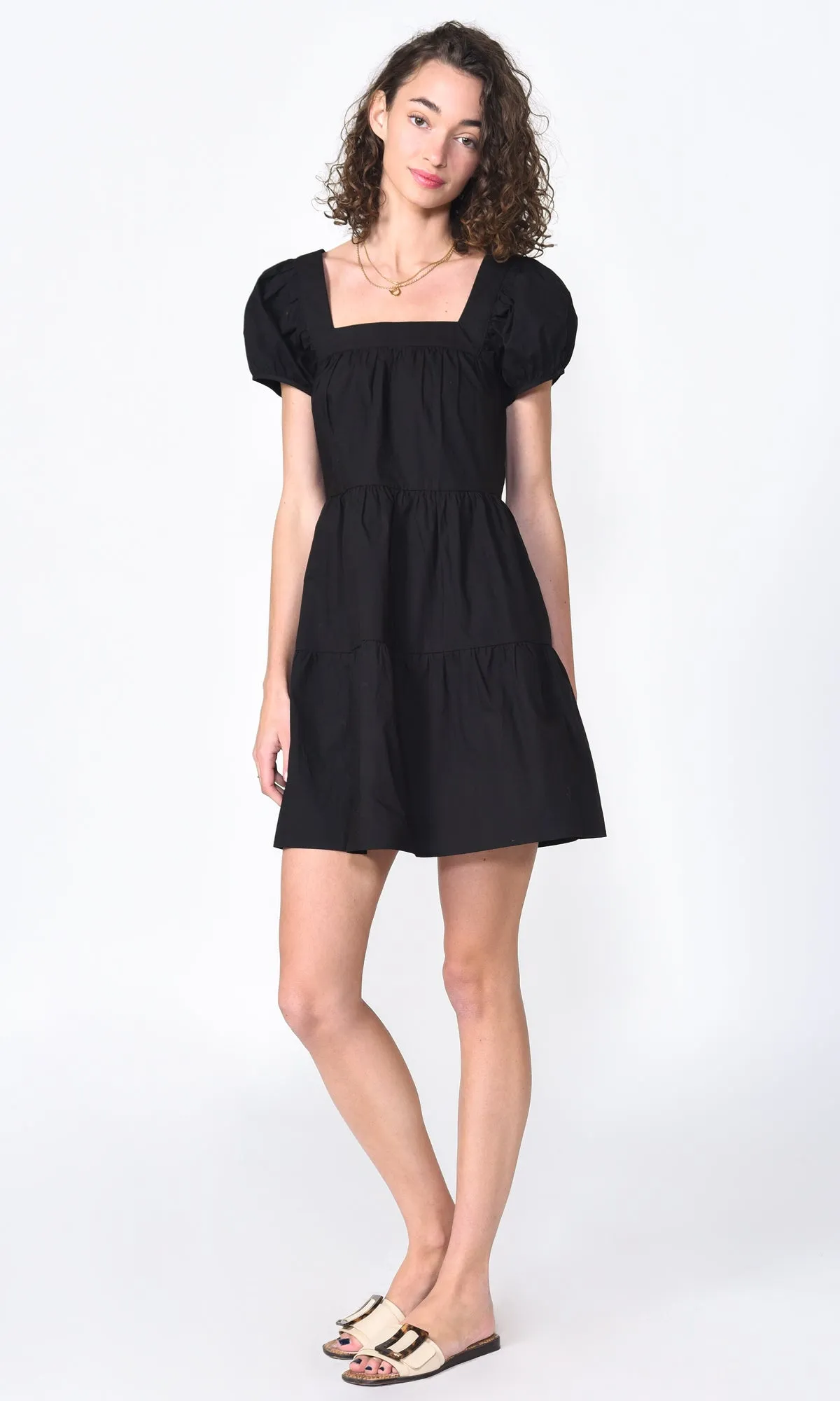 LORA TIERED DRESS - BLACK