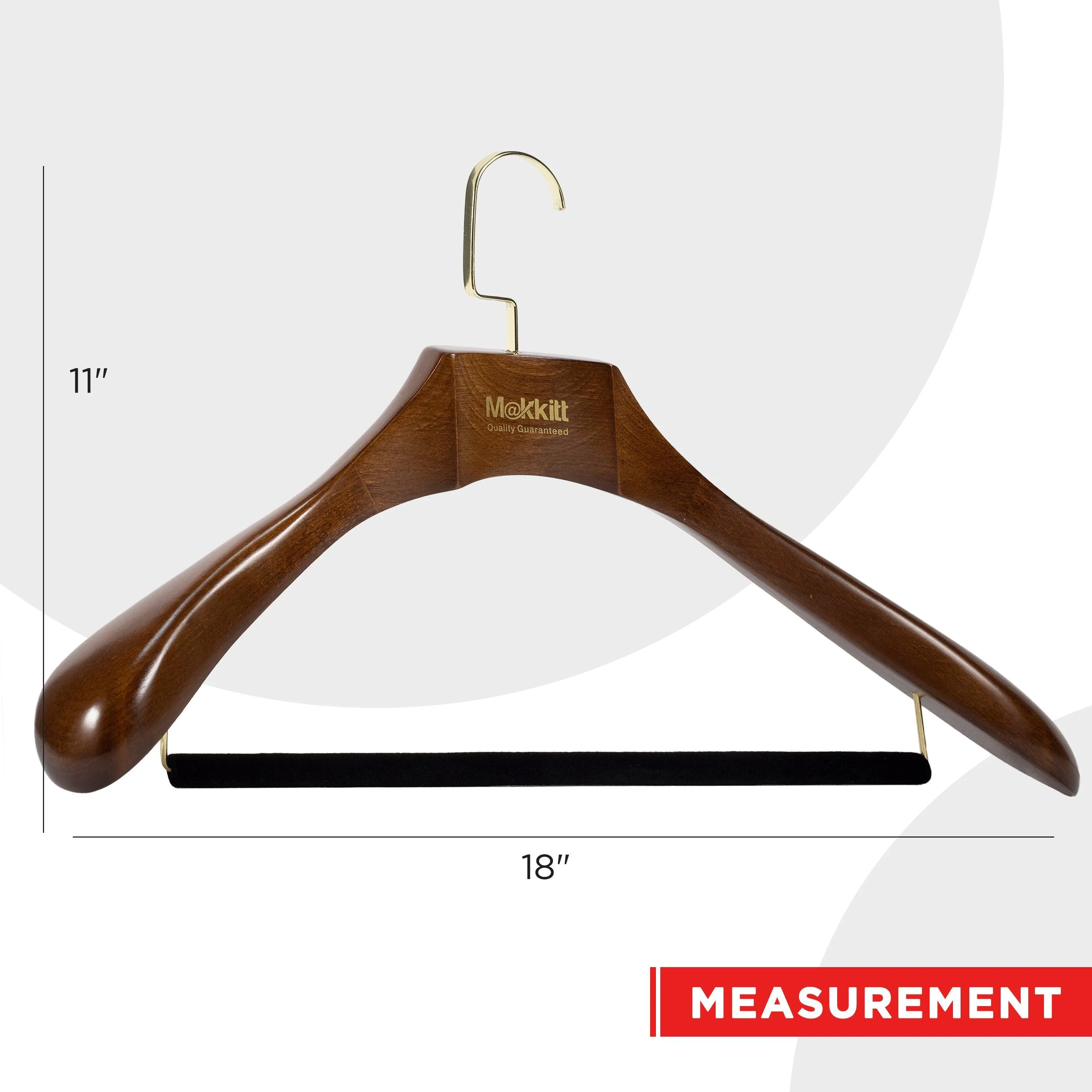 MAKKITT Luxury Wooden Hangers (Set of 2)