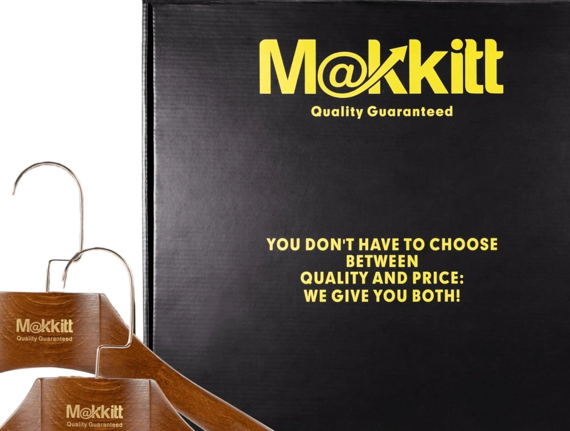 MAKKITT Luxury Wooden Hangers (Set of 2)
