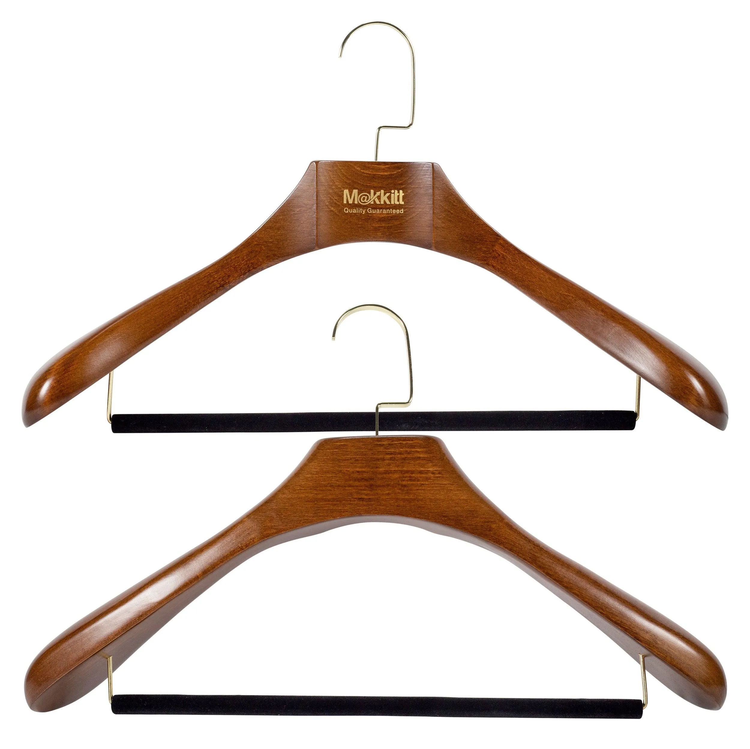 MAKKITT Luxury Wooden Hangers (Set of 2)