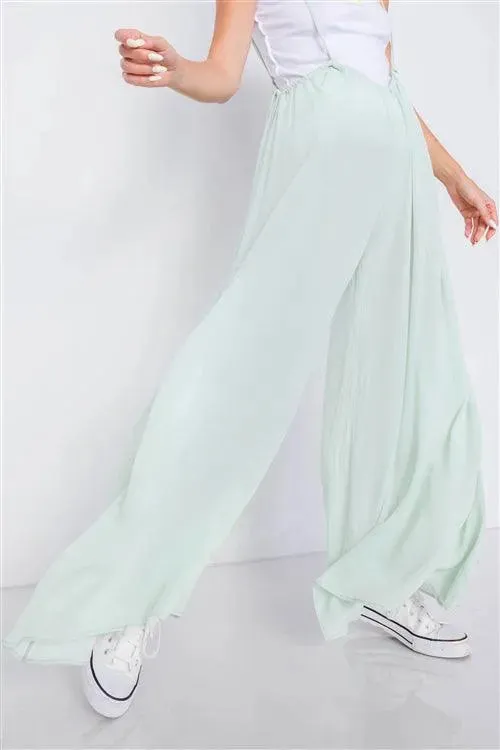 Mint Overall Vintage Sheer Wide Leg Jumpsuit / 2-1-1
