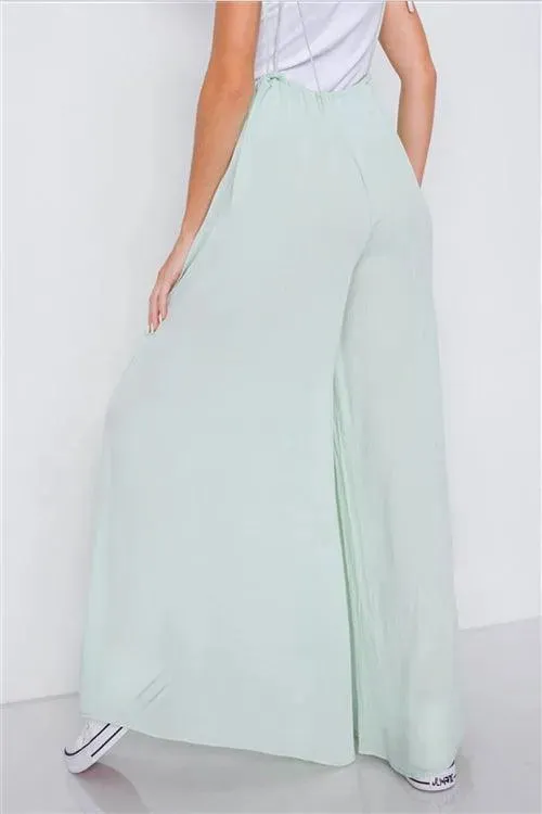 Mint Overall Vintage Sheer Wide Leg Jumpsuit / 2-1-1