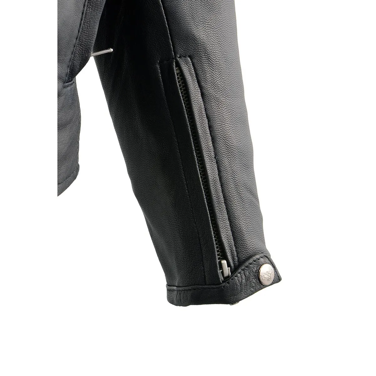 MLM1525 Men's ‘Crossover’ Black Leather Lightweight MC Jacket