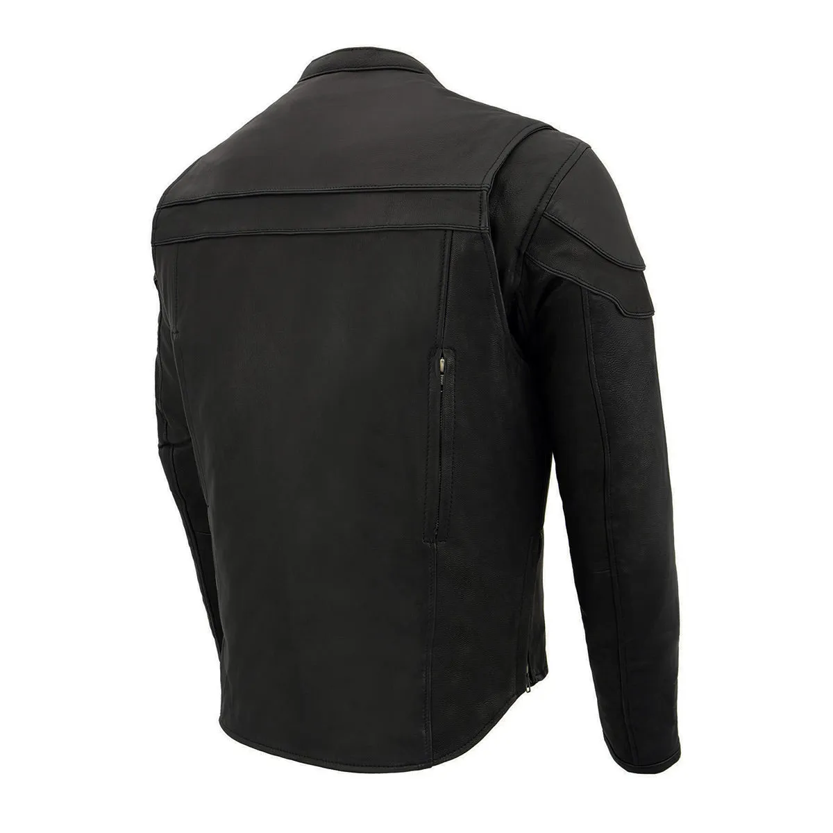 MLM1525 Men's ‘Crossover’ Black Leather Lightweight MC Jacket
