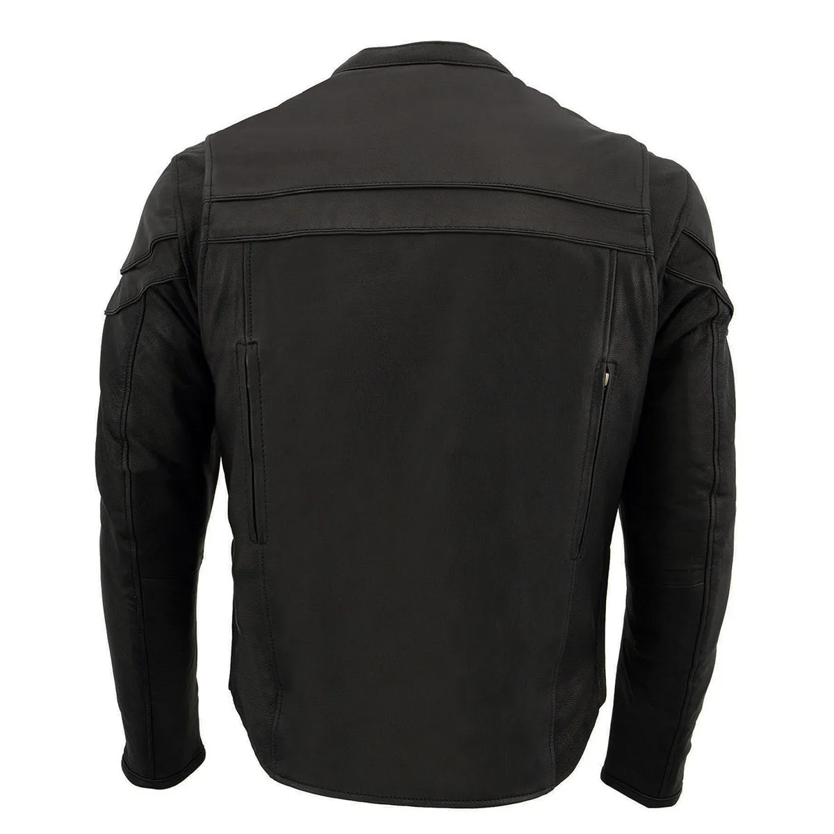 MLM1525 Men's ‘Crossover’ Black Leather Lightweight MC Jacket