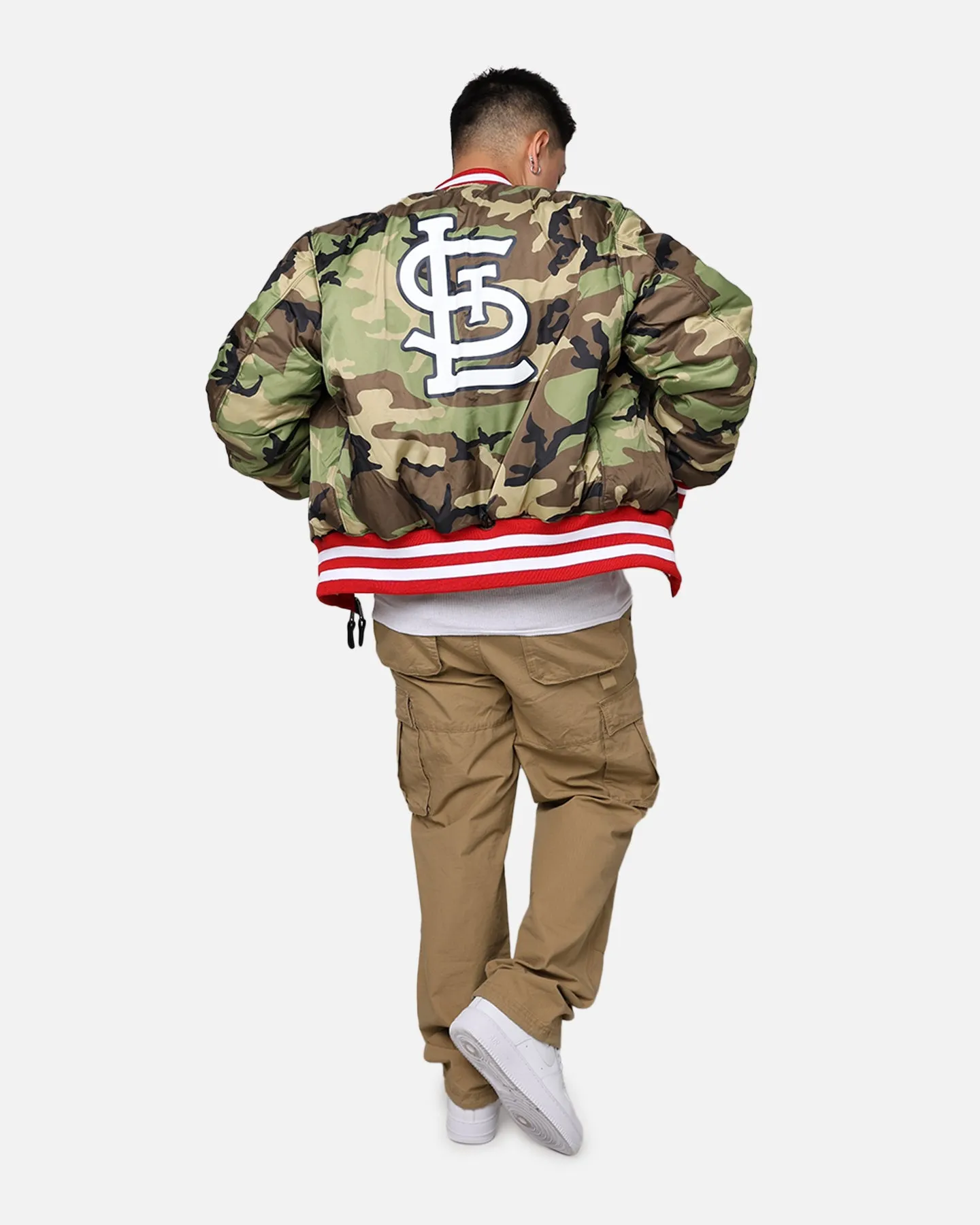 New Era X Alpha Series X MLB St Louis Cardinals MA-1 Bomber Jacket Red
