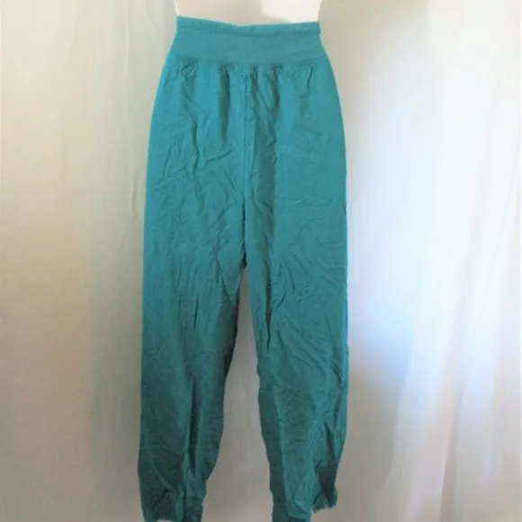 NEW SUNDANCE EMBROIDERED Pant Beach Boho Hippie S BLUE TURQUOISE