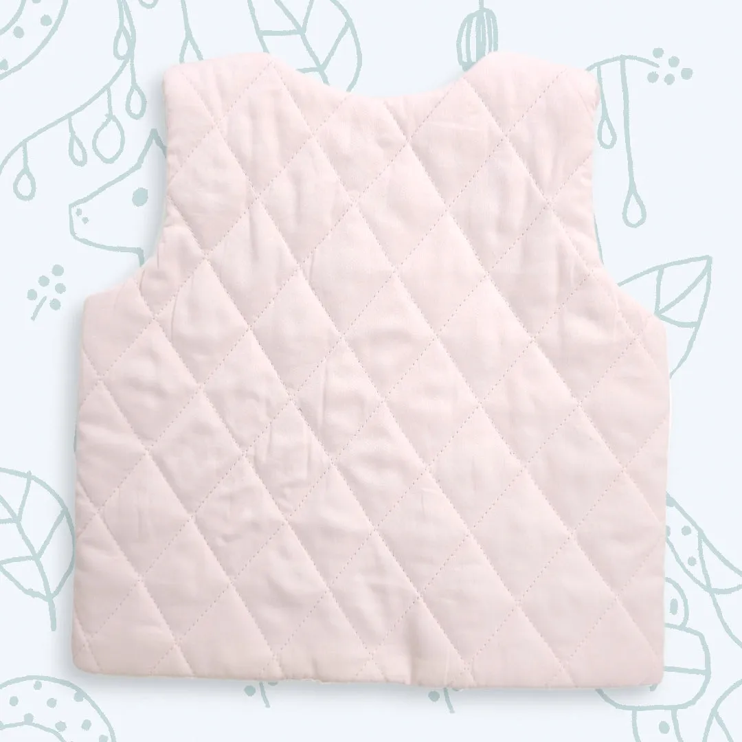 Organic Cotton Quilted Pink Vest - Rocking Horse