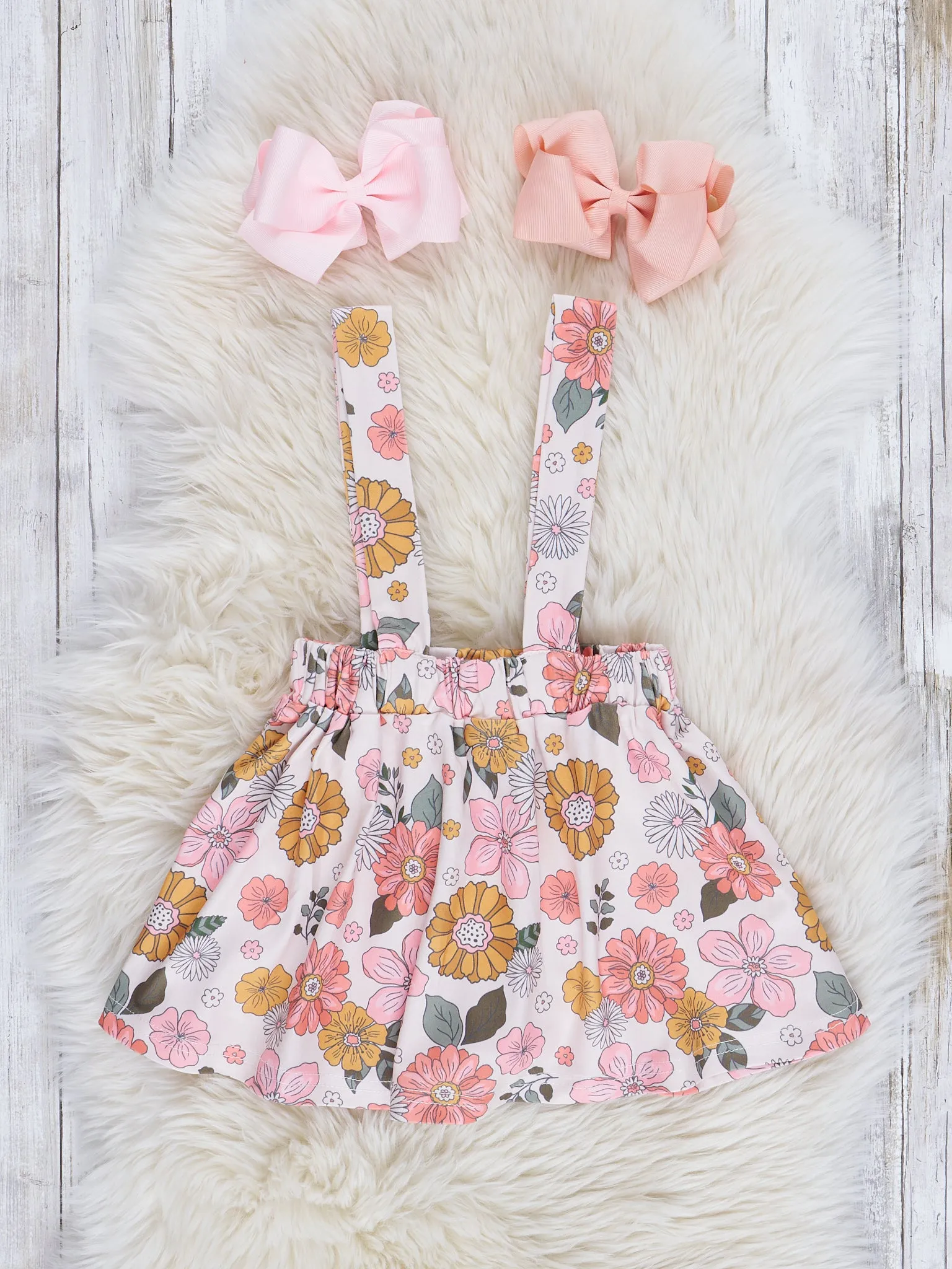Pink Marigold Dreams Overalls Set