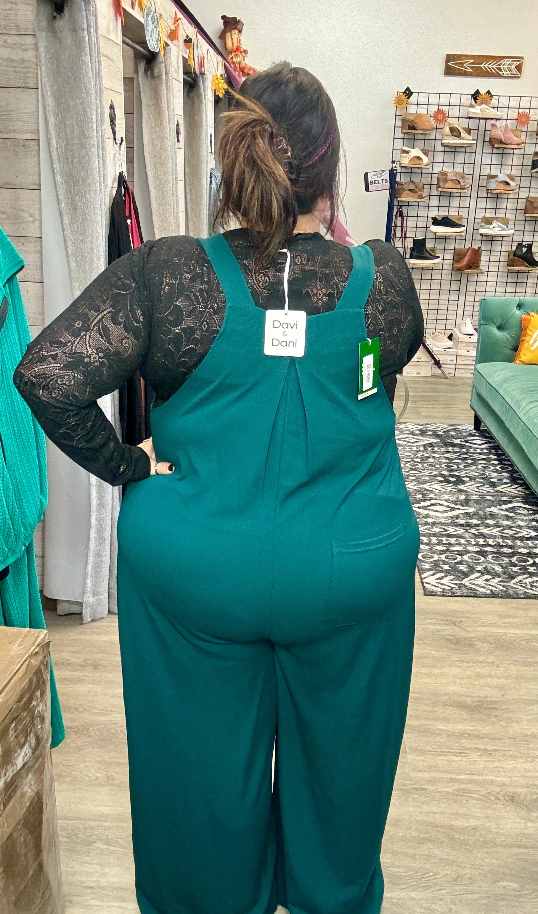 "Just A Dream" Halara Casual Overalls- Forest Green