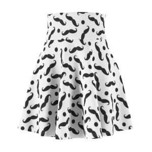"Stache Stache Stache" All-Over Polka Mustache Skater Skirt