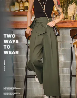 Retro Straight Wide-Legged Hanging Women's Casual Jumpsuits