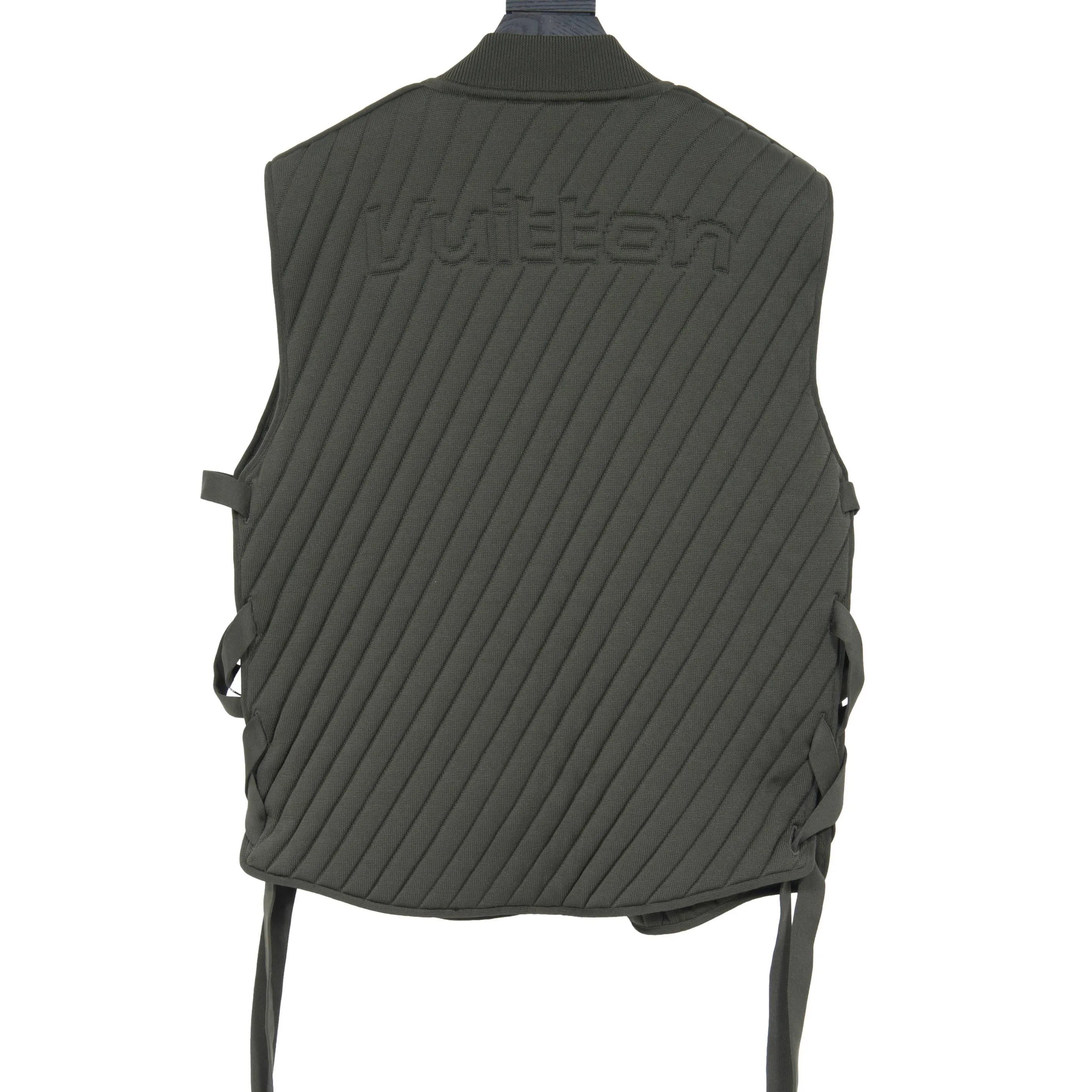 Ribbed Military Utility Gilet Vest (Dark Green)