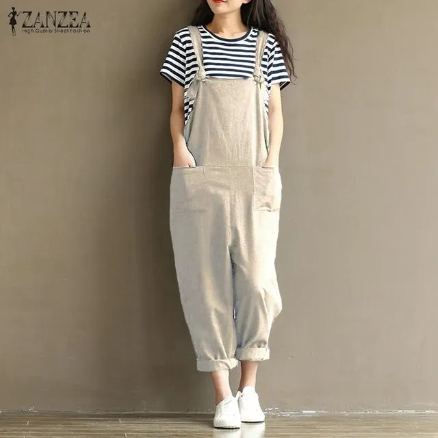 Rompers Womens Jumpsuits Backless Casual Loose Overalls