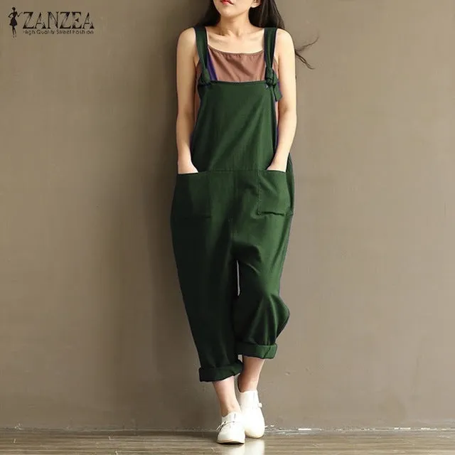 Rompers Womens Jumpsuits Backless Casual Loose Overalls