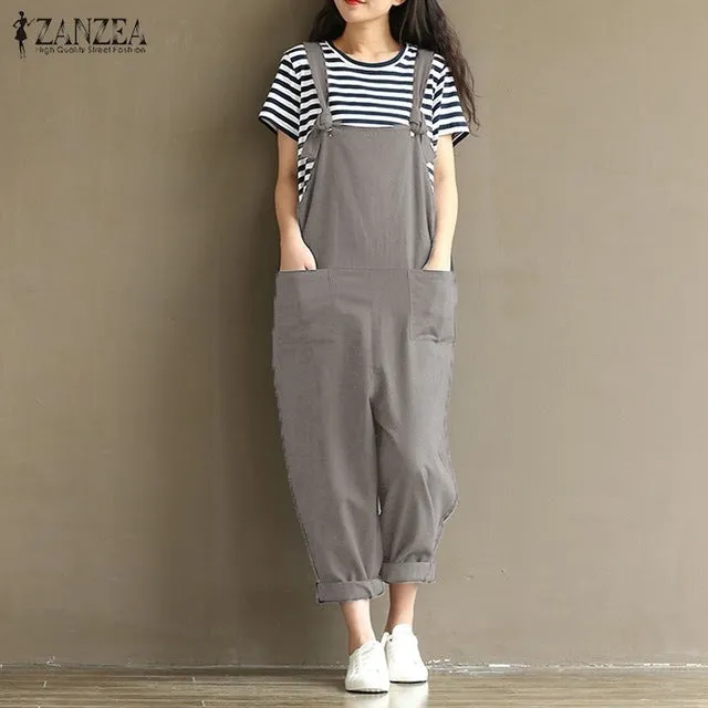 Rompers Womens Jumpsuits Backless Casual Loose Overalls
