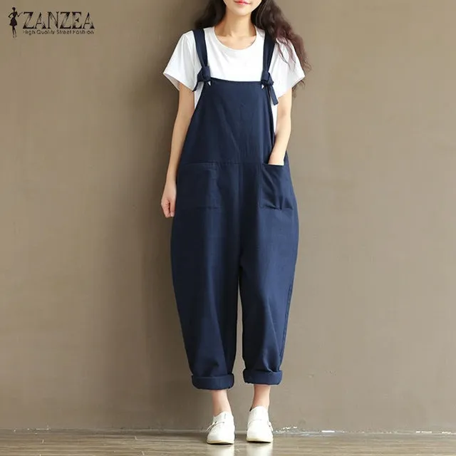 Rompers Womens Jumpsuits Backless Casual Loose Overalls