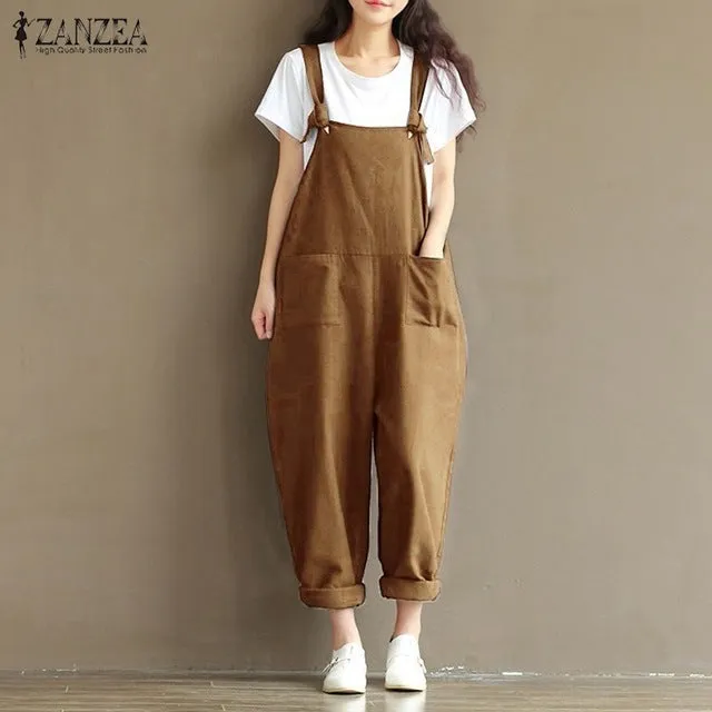 Rompers Womens Jumpsuits Backless Casual Loose Overalls
