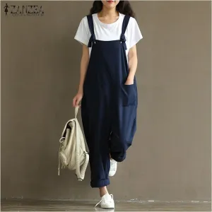 Rompers Womens Jumpsuits Backless Casual Loose Overalls