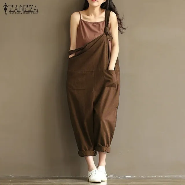 Rompers Womens Jumpsuits Backless Casual Loose Overalls