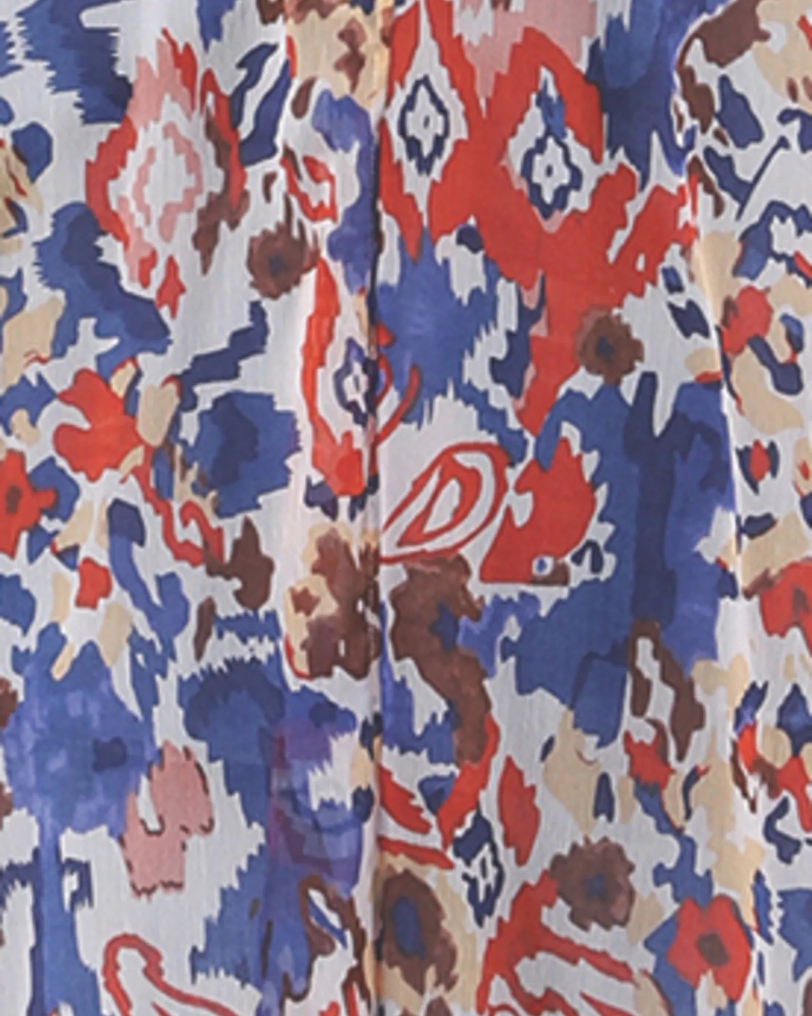 Salehi Printed Chiffon Kimono | Red / Azure Blue
