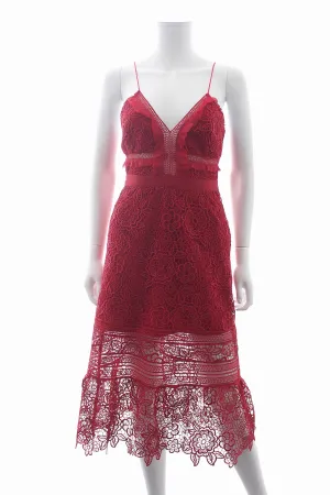 Self-Portrait Floral Guipure Lace Midi Dress