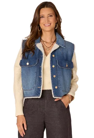 Sherpa Lined Vest with Oversized Pockets