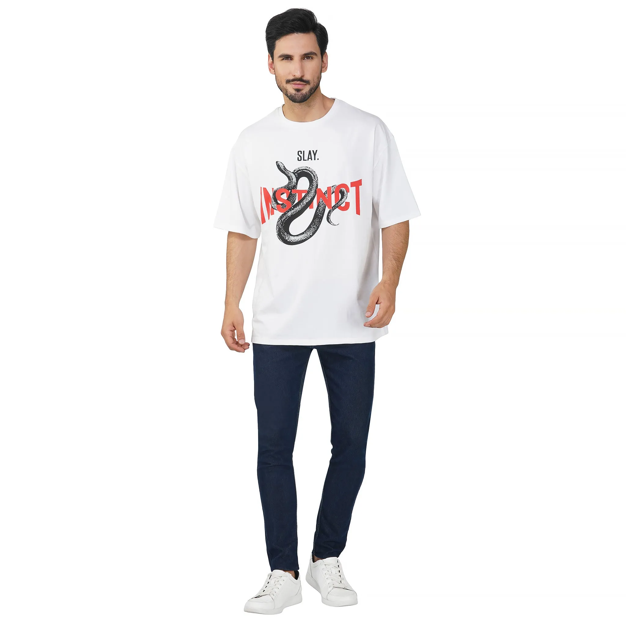 SLAY. Men's Snake Instinct Oversized Drop shoulder T shirt