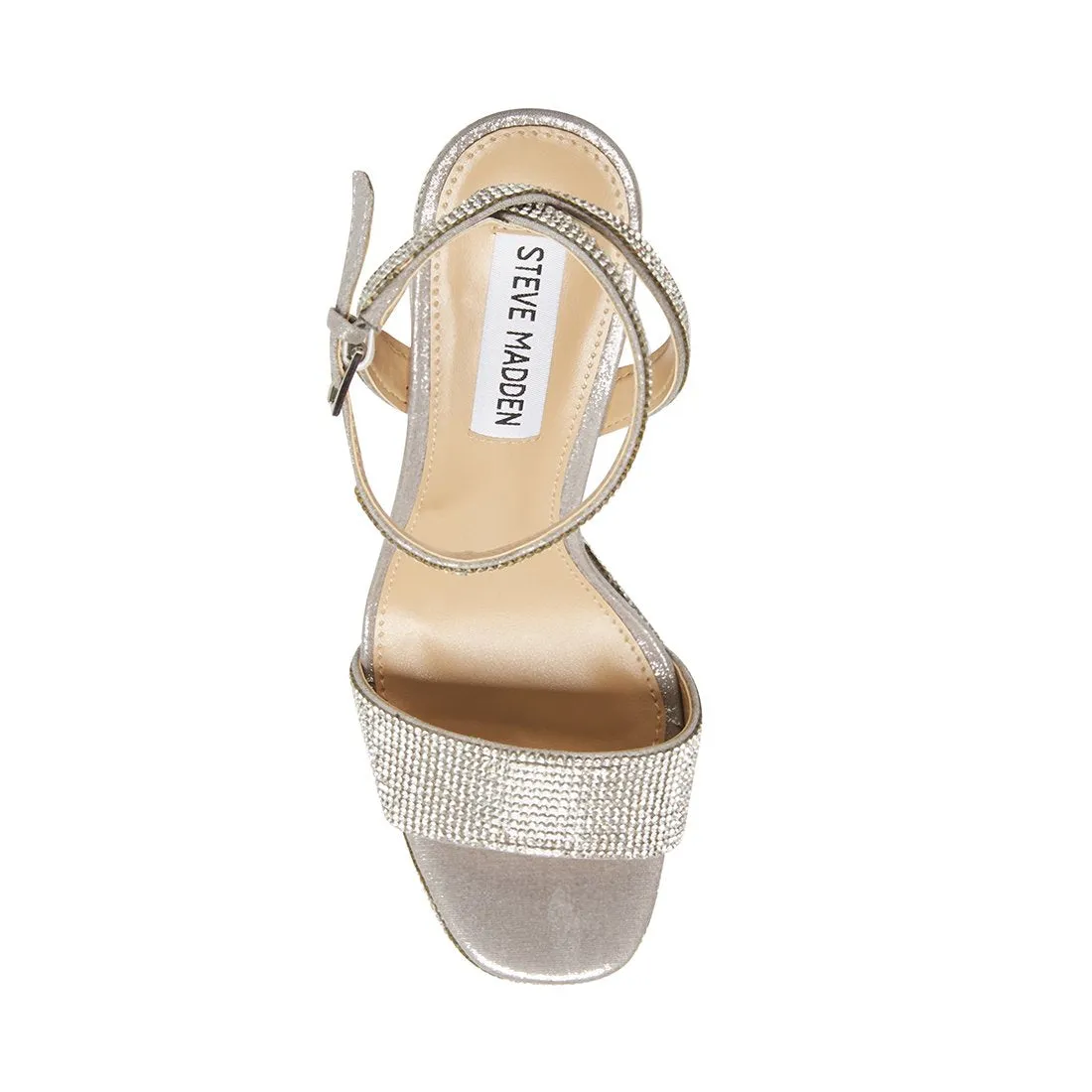 Steve Madden Lessa Rhinestone Formal Block Heel Platform Ankle Strap Sandal
