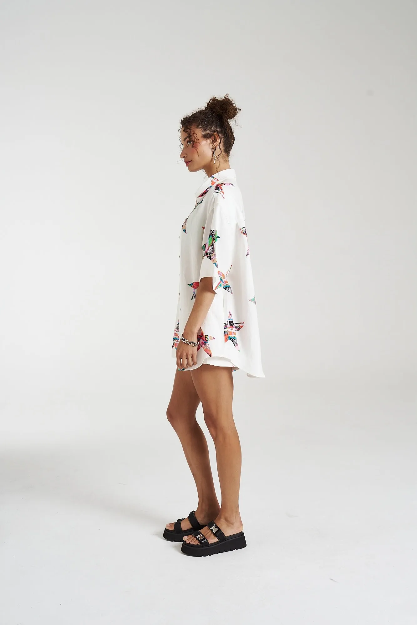 SUMMI SUMMI Womens Big Shirt Linen - Star X Lovers
