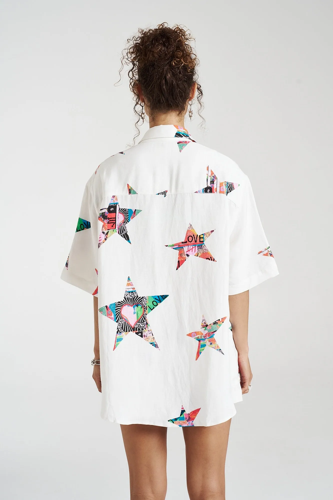 SUMMI SUMMI Womens Big Shirt Linen - Star X Lovers