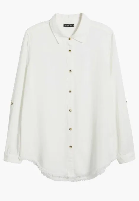 Tencel Shirt Frayed Hem