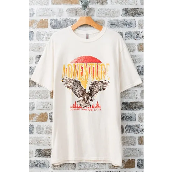 Urban Daizy Vintage Adventure Eagle Oversized Graphic Tee