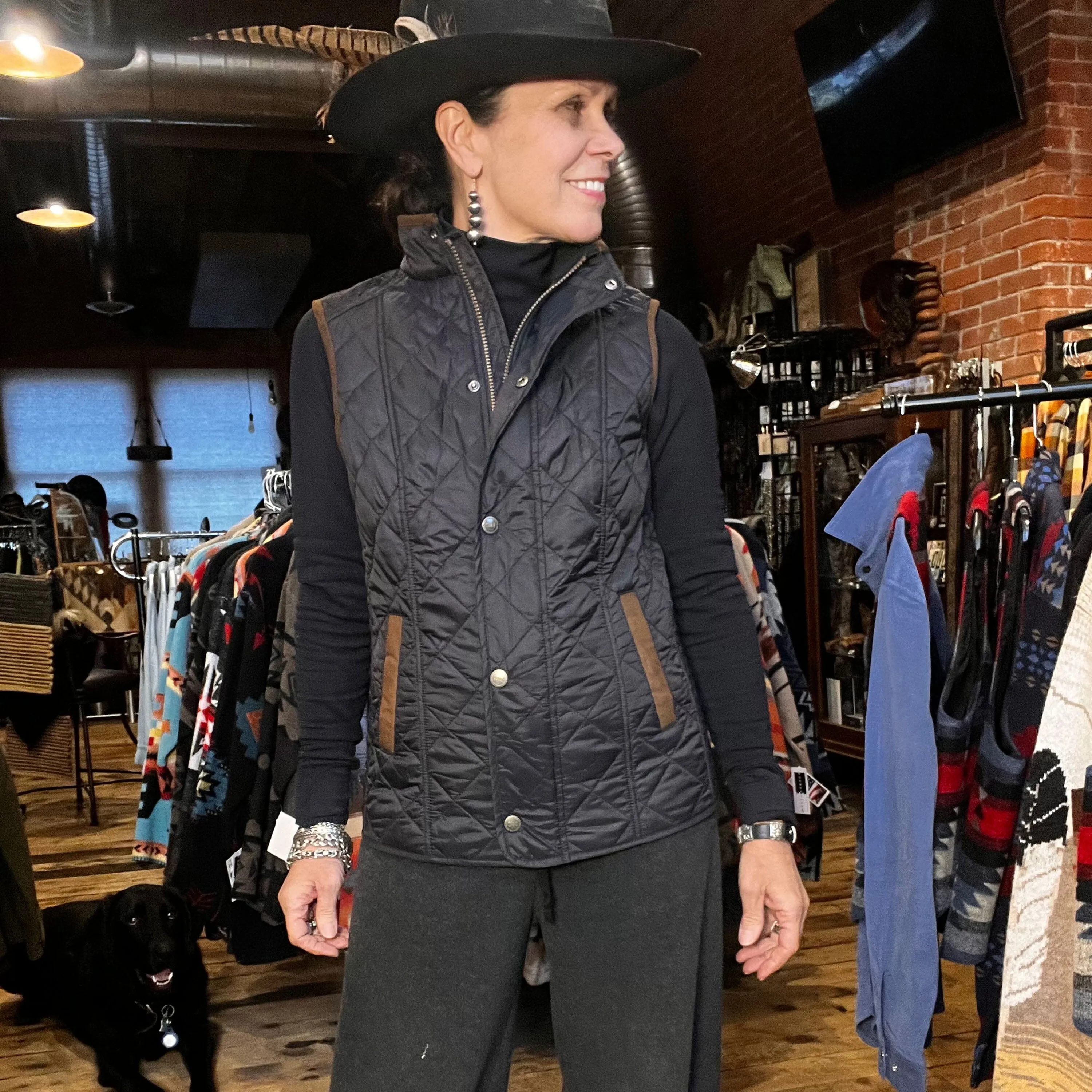 Vista Nylon Black Quilted Vest - VTMC2