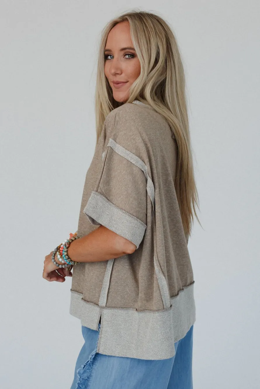 Viveka Drop Shoulder Top - Mocha