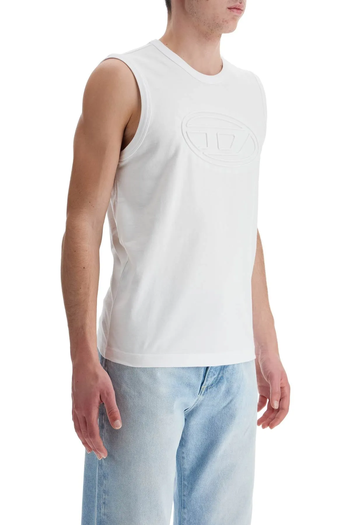 Wide-Neck Cotton Tank Top